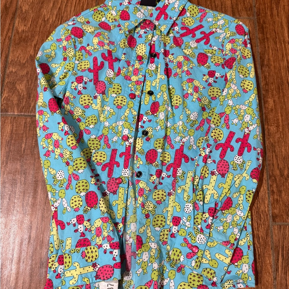 Colorful Cactus Print Men's Shirt